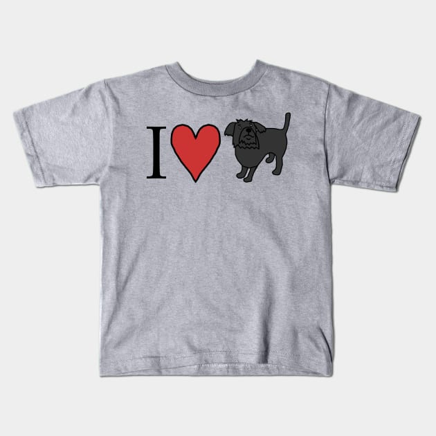 I Love My Cute Dog Kids T-Shirt by ellenhenryart